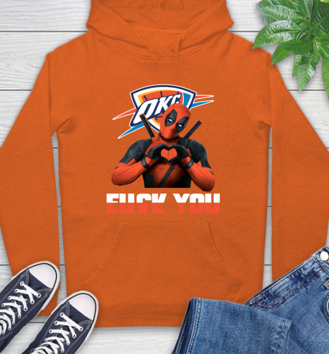 NBA Oklahoma City Thunder Deadpool Love You Fuck You Basketball Sports Hoodie 4