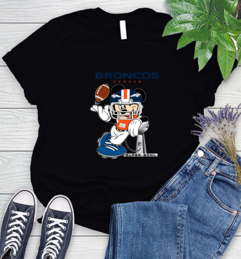 NFL Denver Broncos Mickey Mouse Disney Super Bowl Football T Shirt Women's T-Shirt 2