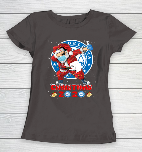 Philadelphia 76ers Funny Santa Claus Dabbing Christmas 2020 NBA Women's T-Shirt 7