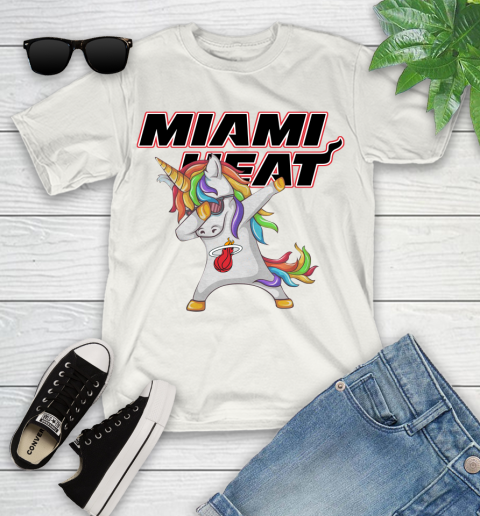 Miami Heat NBA Basketball Funny Unicorn Dabbing Sports Youth T-Shirt