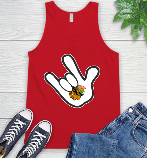 Chicago Blackhawks NHL Hockey Mickey Rock Hand Disney Tank Top 6