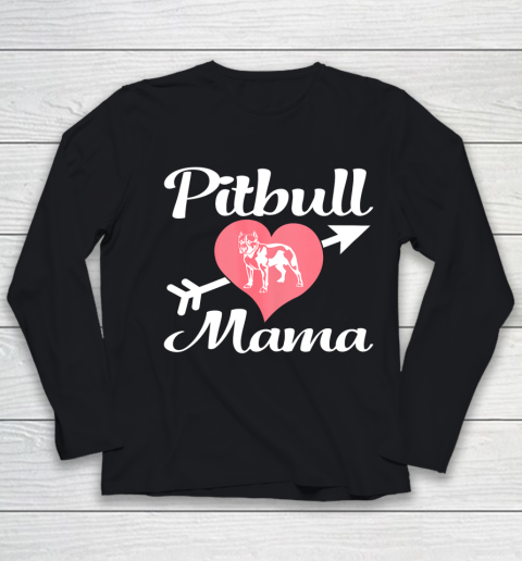 Dog Mom Shirt Pitbull Mama Shirt Pit bull Lover Owner Gifts Dog Pittie Mom (2) Youth Long Sleeve