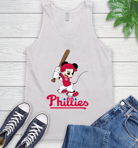 MLB Baseball Philadelphia Phillies Cheerful Mickey Mouse Shirt Tank Top 2
