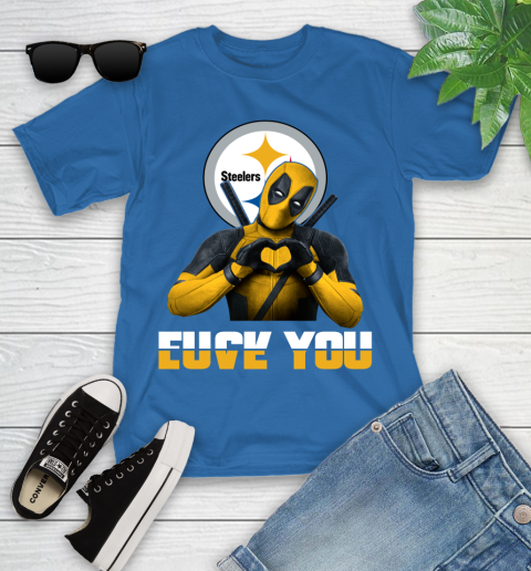 NHL Pittsburgh Steelers Deadpool Love You Fuck You Football Sports Youth T-Shirt 12