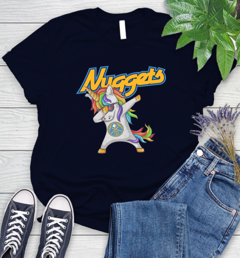 Denver Nuggets NBA Basketball Funny Unicorn Dabbing Sports Women's T-Shirt 3