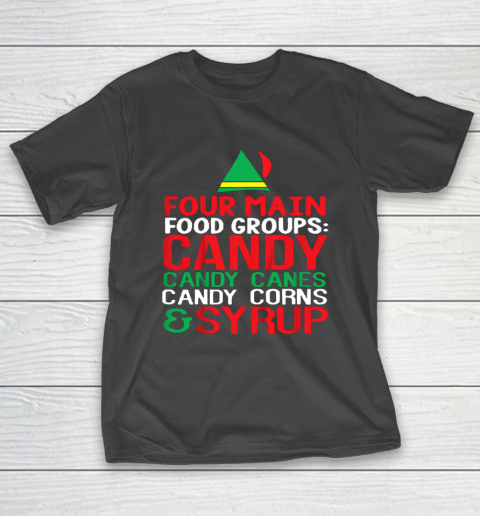 4 Main Food Groups Elf Buddy Christmas T-Shirt