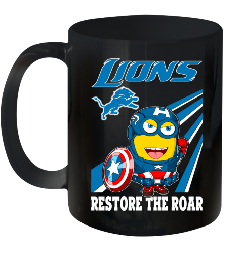 NFL Football Detroit Lions Captain America Marvel Avengers Minion Shirt Ceramic Mug 11oz