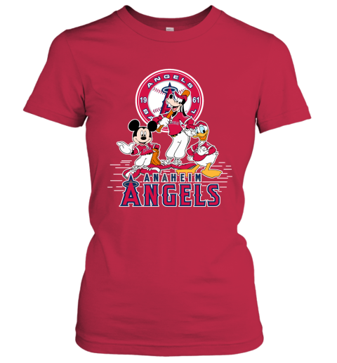 MLB Los Angeles Angels Mickey Mouse Donald Duck Goofy Baseball T Shirt T  Shirt