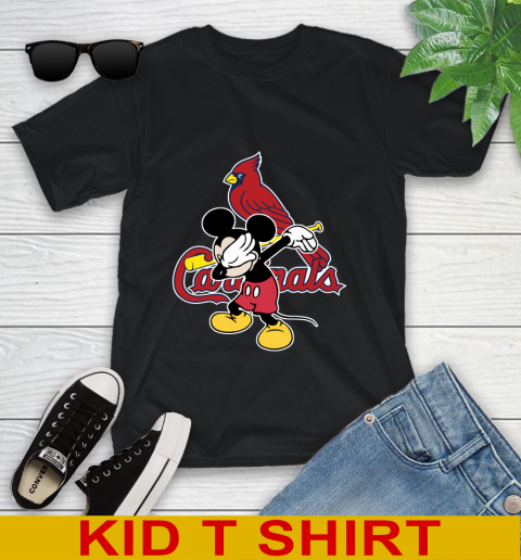 St.Louis Cardinals MLB Baseball Dabbing Mickey Disney Sports Youth T-Shirt 2