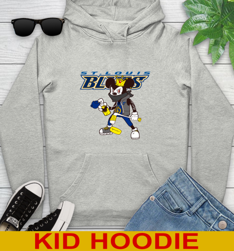 St.Louis Blues NHL Hockey Mickey Peace Sign Sports Youth Hoodie