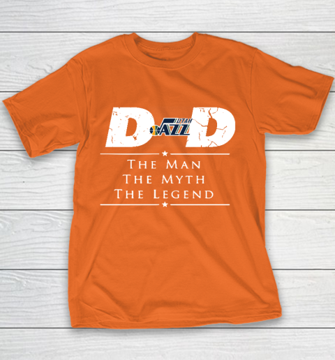 Utah Jazz NBA Basketball Dad The Man The Myth The Legend Youth T-Shirt 4