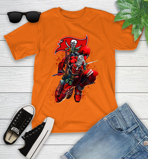 NFL Deadpool Marvel Comics Sports Football Tampa Bay Buccaneers Youth T-Shirt 7
