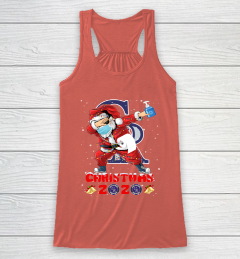 Colorado Rockies Funny Santa Claus Dabbing Christmas 2020 MLB Racerback Tank 3