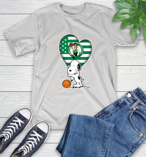 Boston Celtics NBA Basketball The Peanuts Movie Adorable Snoopy T-Shirt