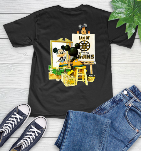 NHL Hockey Boston Bruins Mickey Drawing Shirt 46
