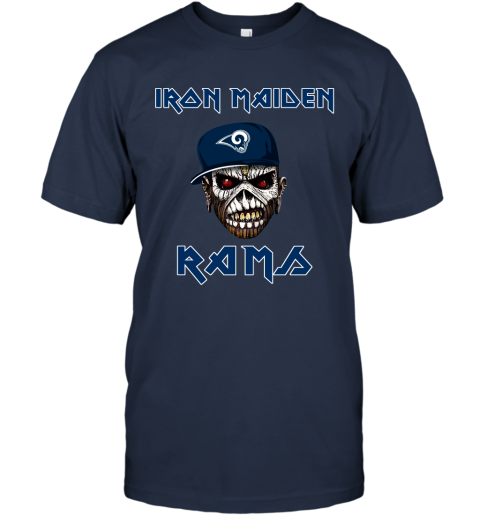 NFL Los Angeles Rams Iron Maiden Rock Band Music Football Sports A9IY3yqQGFW classic t shirt 2 95 151514 front navy