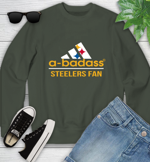 Pittsburgh Steelers NFL Football A Badass Adidas Adoring Fan Sports Youth Sweatshirt 9
