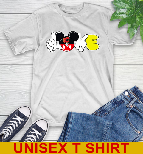 Calgary Flames NHL Hockey Love Mickey Disney Sports T-Shirt