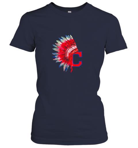 acwz new cleveland hometown indian tribe vintage for baseball fans awesome ladies t shirt 20 front navy