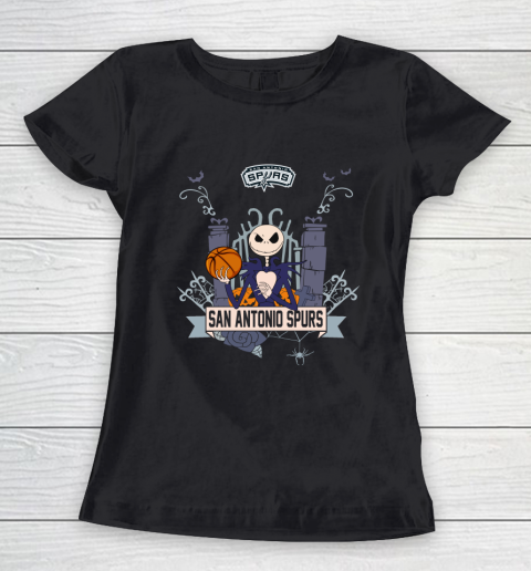 NBA San Antonio Spurs Basketball Jack Skellington Halloween Women's T-Shirt