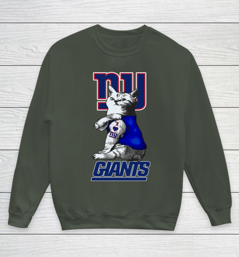 NFL Football My Cat Loves New York Giants Youth Sweatshirt 8