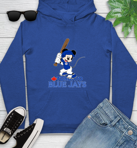 MLB Baseball Toronto Blue Jays Cheerful Mickey Mouse Shirt Youth Hoodie - Image 10