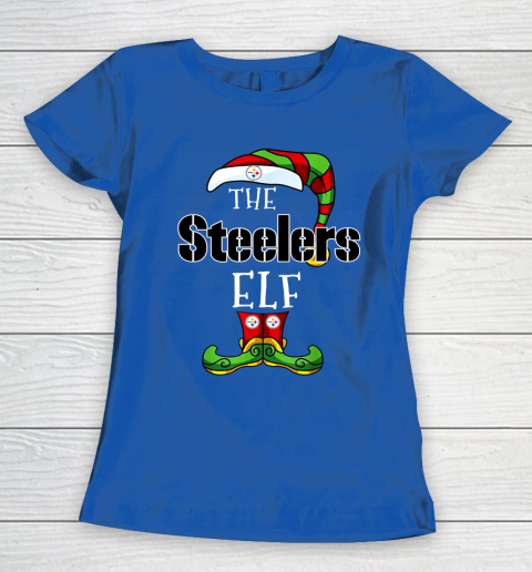 Pittsburgh Steelers Christmas ELF Funny NFL Women's T-Shirt 8