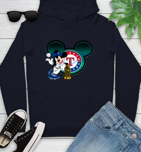 MLB Texas Rangers The Commissioner's Trophy Mickey Mouse Disney Youth Hoodie 4