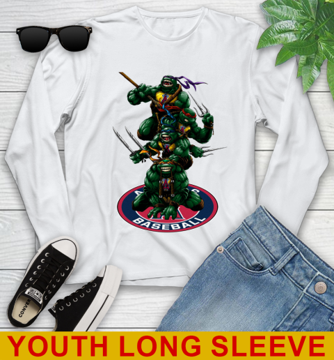 MLB Baseball Los Angeles Angels Teenage Mutant Ninja Turtles Shirt Youth Long Sleeve