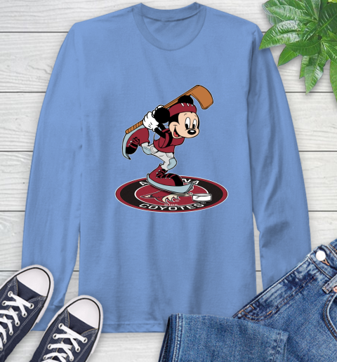 NHL Hockey Arizona Coyotes Cheerful Mickey Disney Shirt Long Sleeve T-Shirt 12