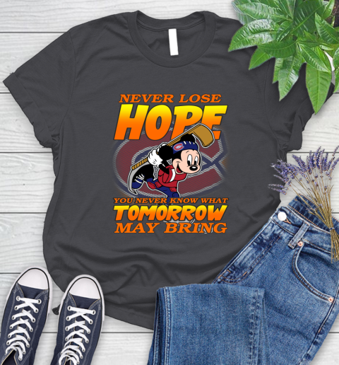 Montreal Canadiens NHL Hockey ootball Mickey Disney Never Lose Hope Women's T-Shirt 8