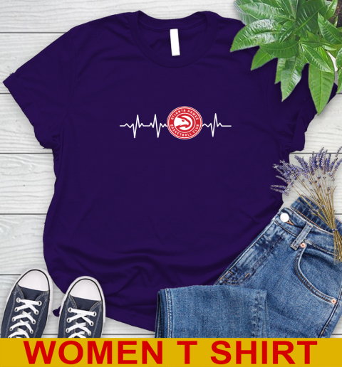 Atlanta Hawks NBA Basketball Heart Beat Shirt Women's T-Shirt 4