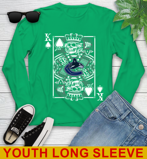 Vancouver Canucks NHL Hockey The King Of Spades Death Cards Shirt Youth Long Sleeve 7