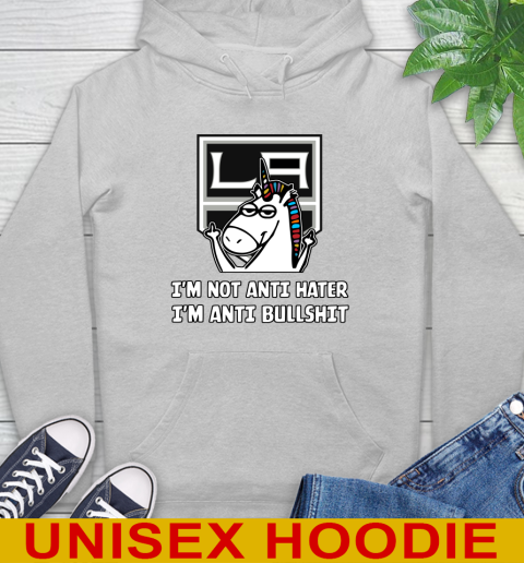 Los Angeles Kings NHL Hockey Unicorn I'm Not Anti Hater I'm Anti Bullshit Hoodie 6