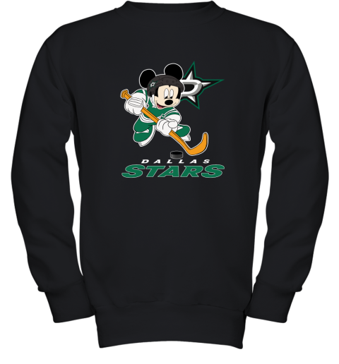 NHL Hockey Mickey Mouse Team Dallas Star Youth Sweatshirt
