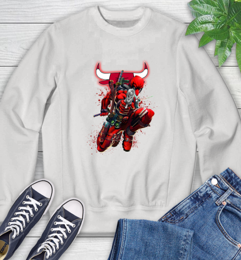 NBA Deadpool Marvel Comics Sports Basketball Chicago Bulls Sweatshirt