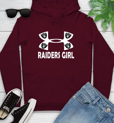 NFL Oakland Raiders Girl Under Armour Football Sports Youth Hoodie - Image 8