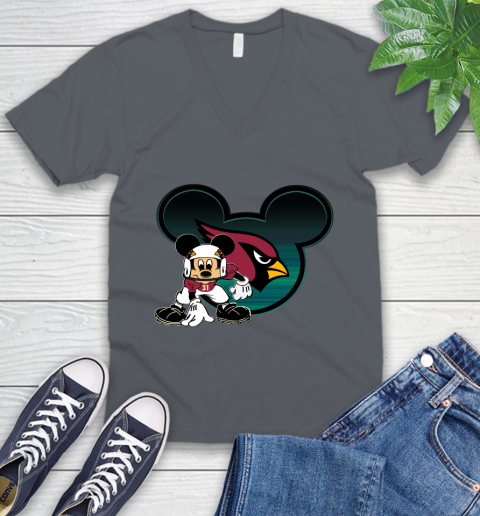 NFL Arizona Cardinals Mickey Mouse Disney Football T Shirt V-Neck T-Shirt 5