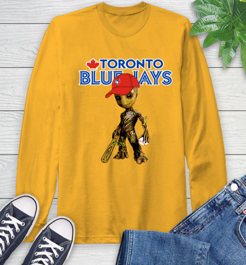 MLB Toronto Blue Jays Groot Guardians Of The Galaxy Baseball Long Sleeve T-Shirt 3
