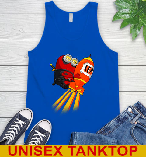 NFL Football Cincinnati Bengals Deadpool Minion Marvel Shirt Tank Top 4