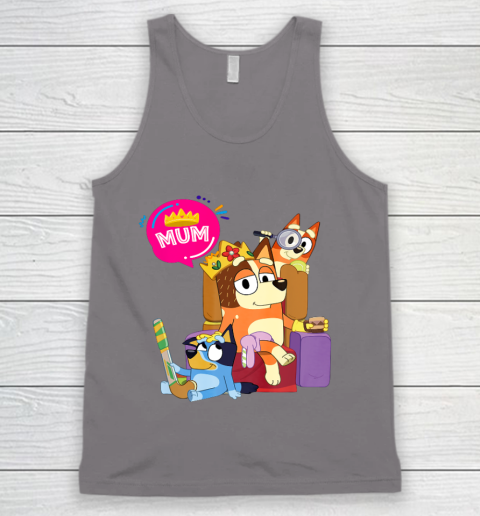 Bluey Mom Dad Funny Queen For Family Lover Tank Top 7