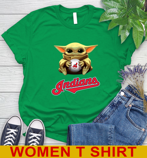 MLB Baseball Cleveland Indians Star Wars Baby Yoda Shirt 94