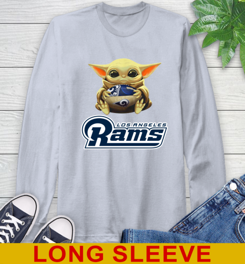 NFL Football Los Angeles Rams Baby Yoda Star Wars Shirt Long Sleeve T-Shirt 6