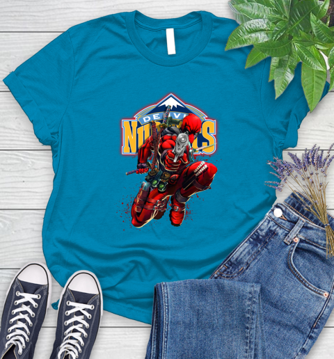 NBA Deadpool Marvel Comics Sports Basketball Denver Nuggets Women's T-Shirt 7