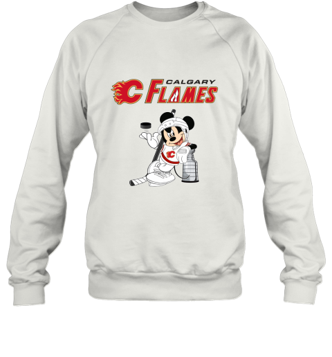 Mickey Calgary Flames With The Stanley Cup Hockey NHL Sweatshirt
