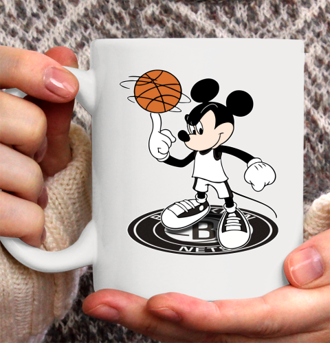 NBA Basketball Brooklyn Nets Cheerful Mickey Disney Shirt Ceramic Mug 11oz 2