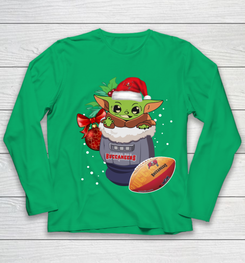 Tampa Bay Buccaneers Christmas Baby Yoda Star Wars Funny Happy NFL Youth Long Sleeve 6
