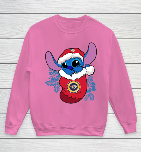 Nashville Predators Christmas Stitch In The Sock Funny Disney NHL Youth Sweatshirt 7