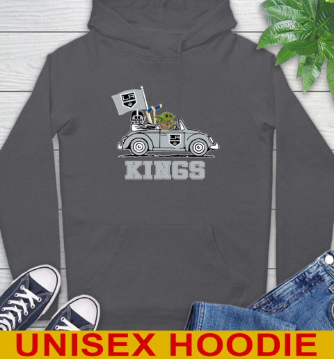 NHL Hockey Los Angeles Kings Darth Vader Baby Yoda Driving Star Wars Shirt Hoodie 7