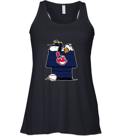 Cleveland Indians Snoopy And Woodstock Resting Together MLB Racerback Tank